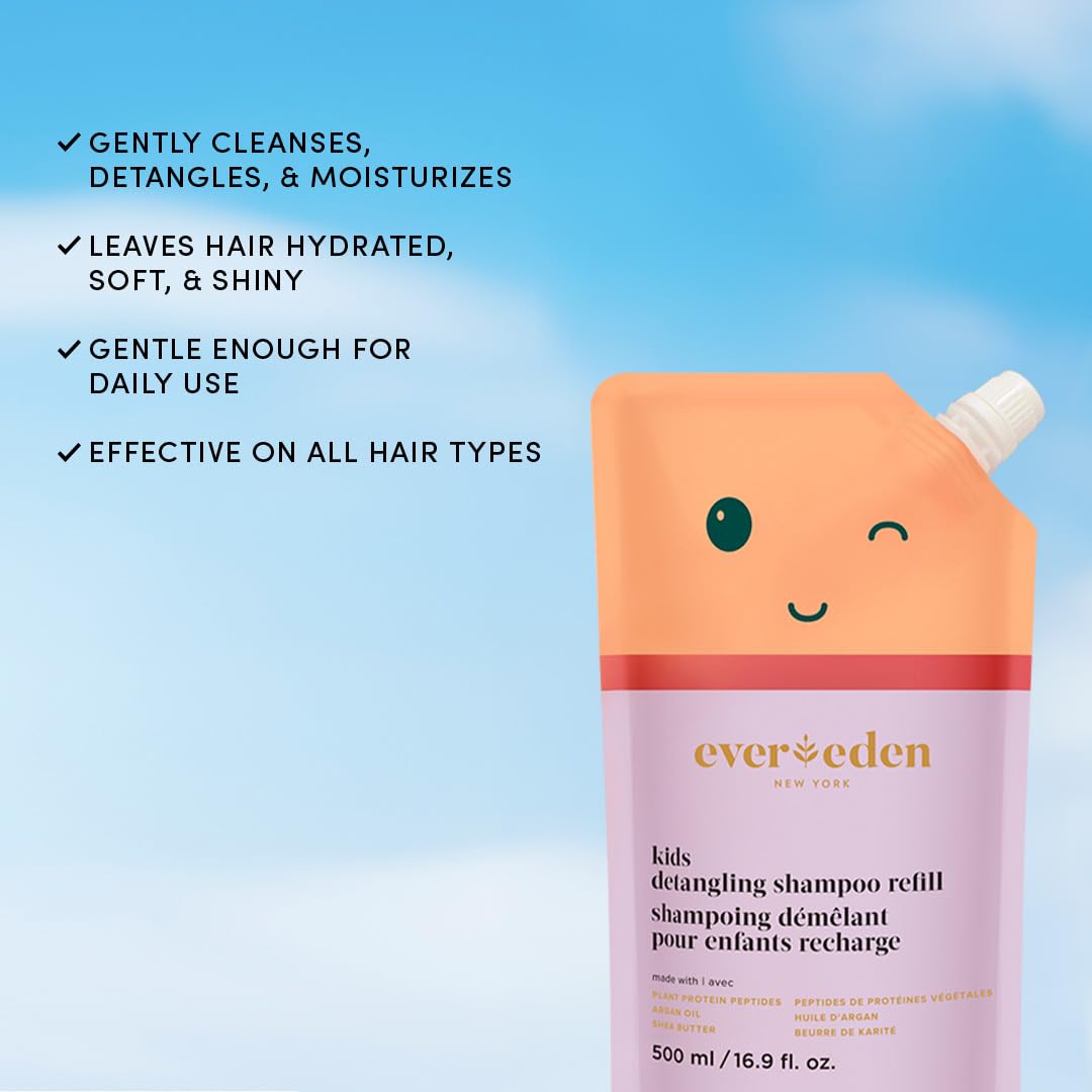 Evereden Kids Shampoo Refill lather in a bowl indicates easy-to-rinse texture.