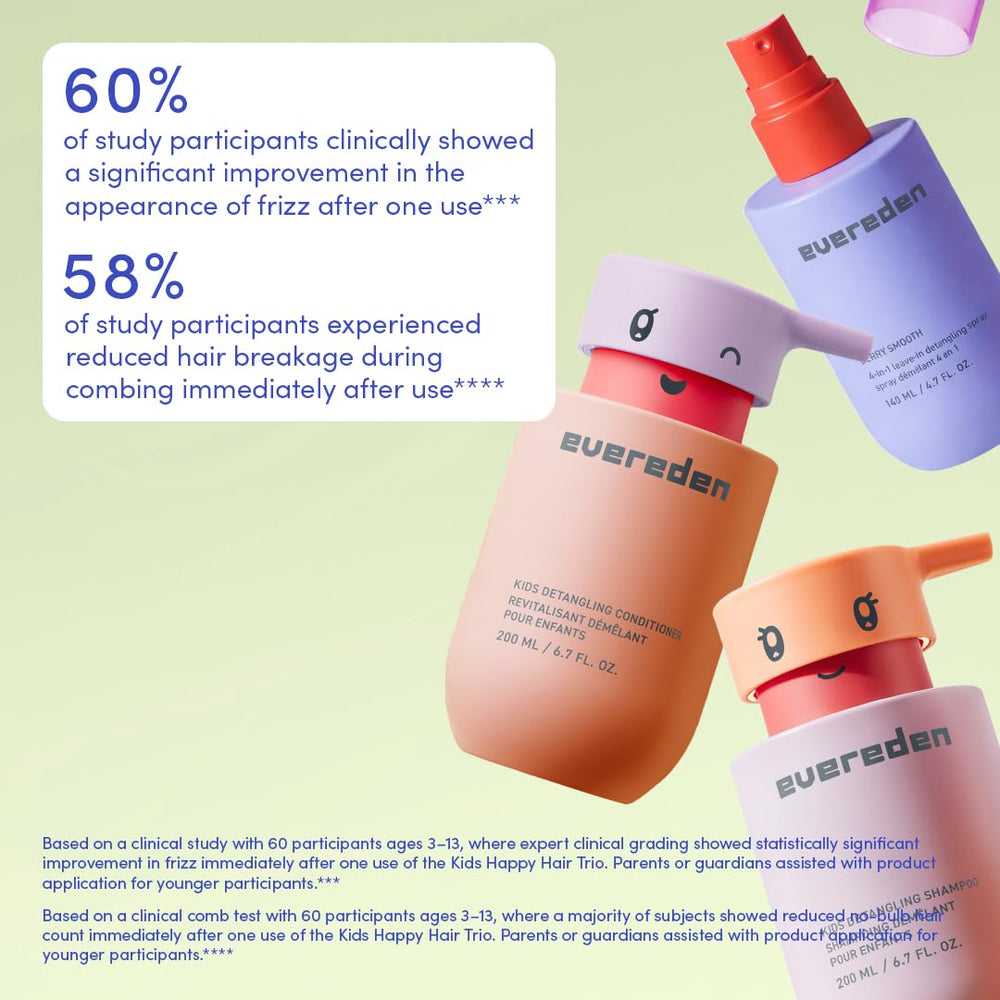 Plant protein peptides and argan oil in Evereden formula for daily hair care.