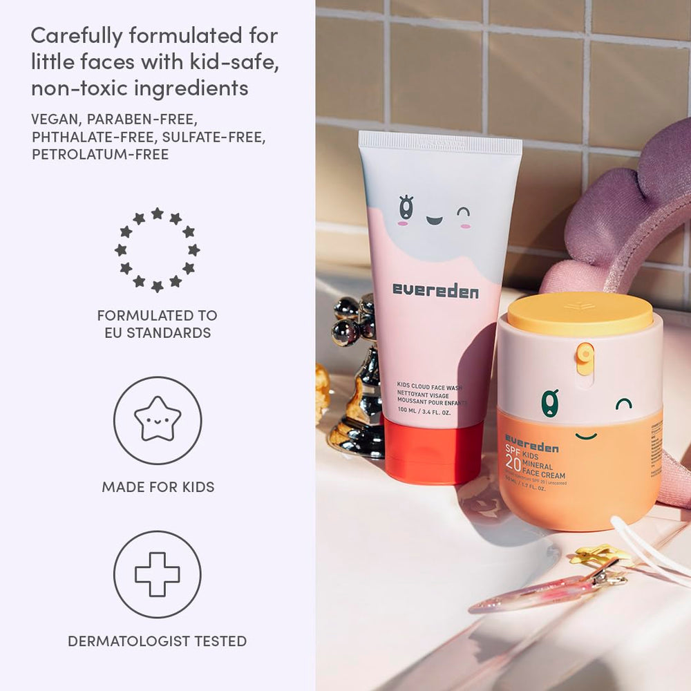 Evereden SPF 20 mineral cream demonstrates non-greasy protection for kids.