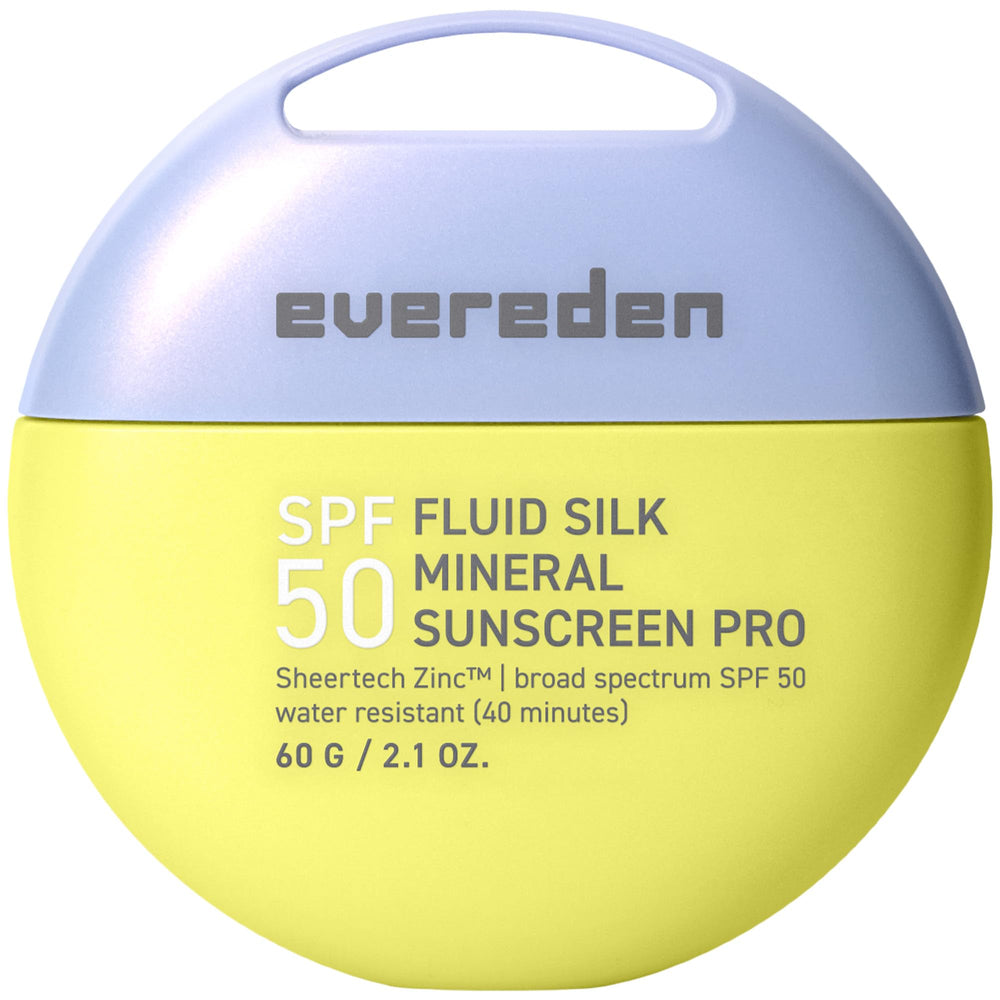 Evereden SPF50 Fluid Silk mineral sunscreen bottle close-up showing sheer protection for kids