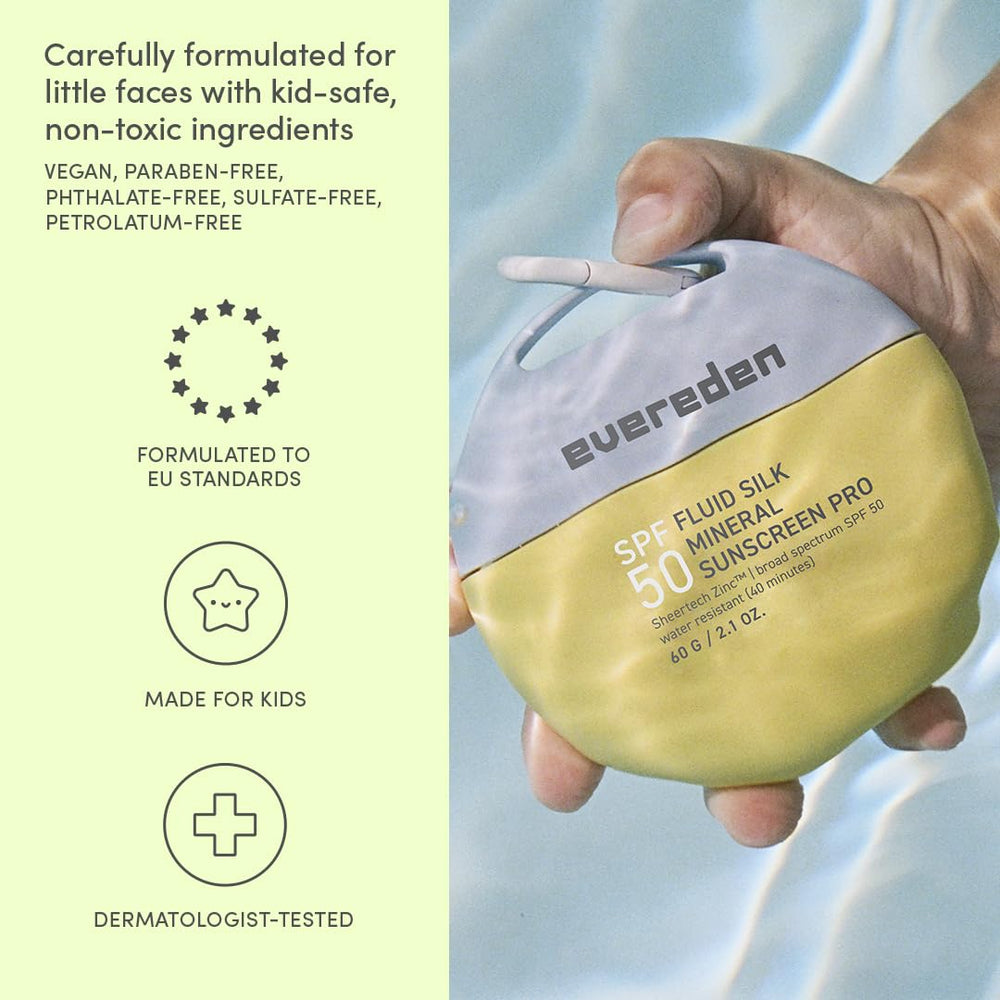 Evereden SPF50 Fluid Silk on skin demonstrates quick absorption and smooth finish