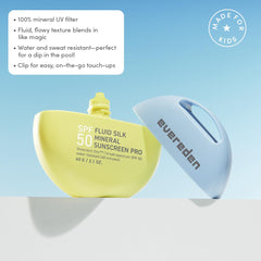 Evereden SPF50 Fluid Silk texture close-up demonstrating a lightweight, non-greasy formula