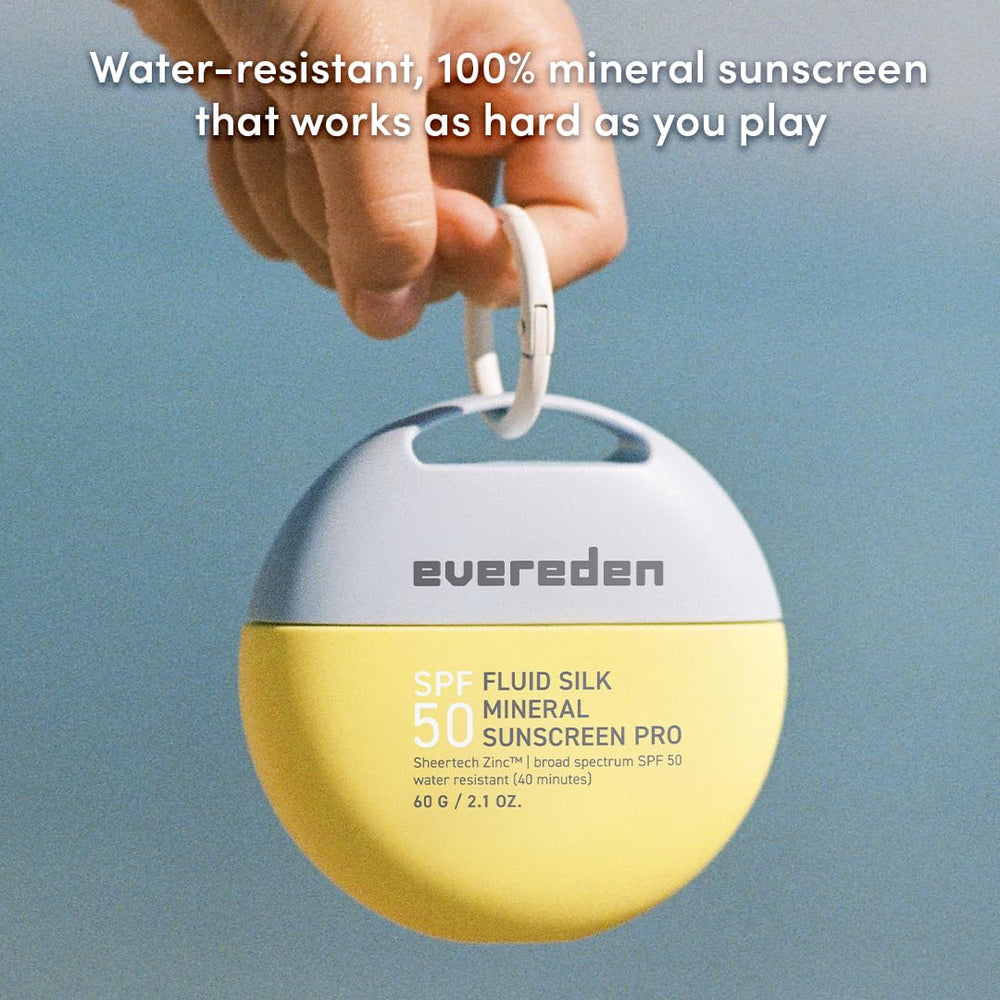 Evereden SPF50 Fluid Silk water-resistant test shot suitable for swimming and sweating