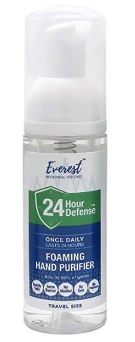 Everest 24-Hour Defense travel pack bottles for on-the-go hygiene routines.