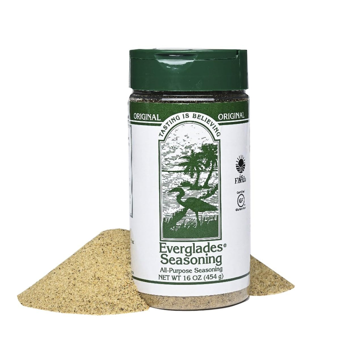 Everglades All Purpose Seasoning bottle pour enhances meats and veggies with bold flavor