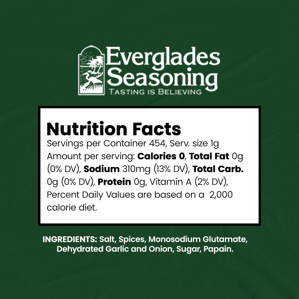 Everglades All Purpose Seasoning pantry display shows versatile, easy-to-use spice