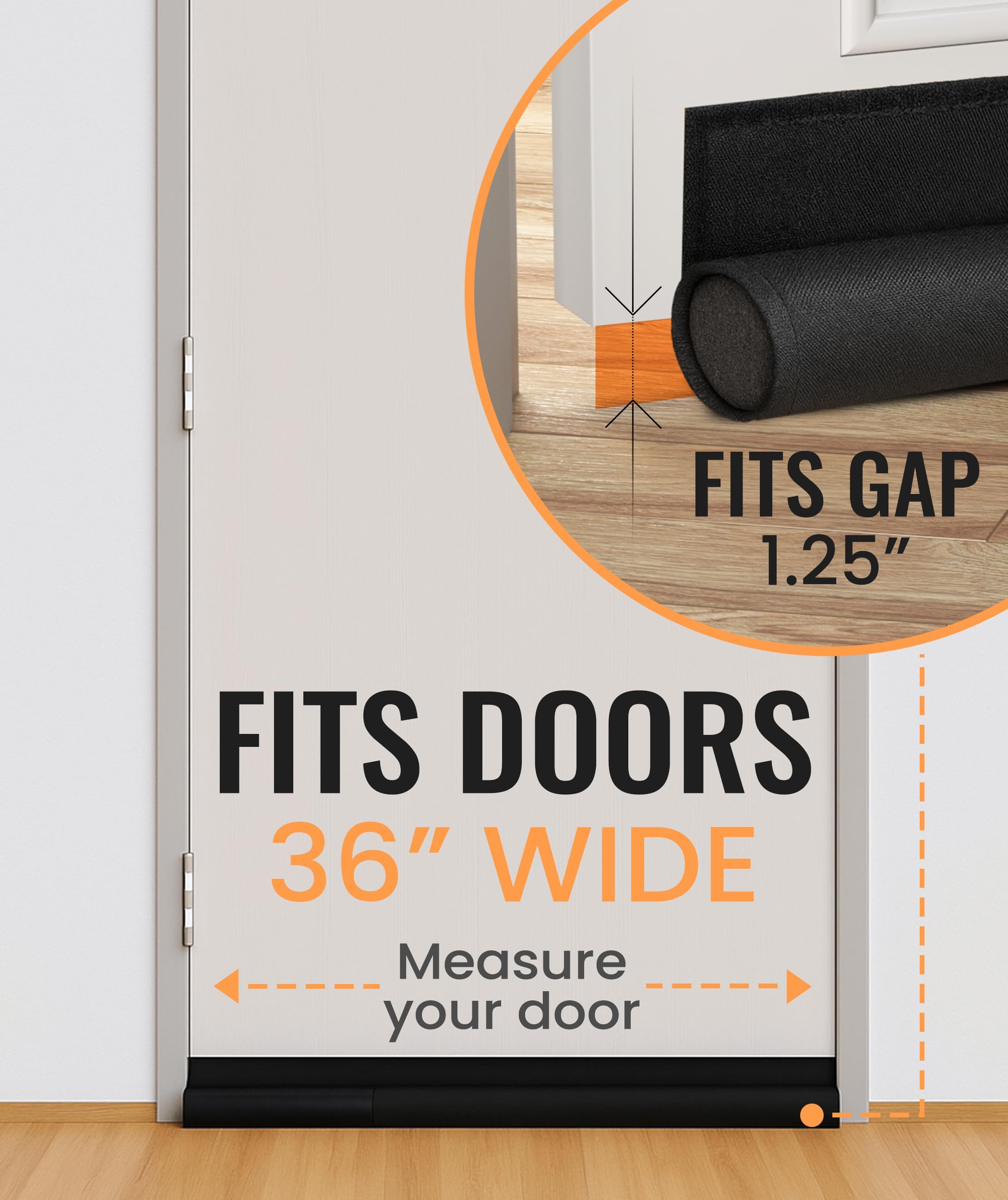 Everlasting Comfort privacy seal reduces noise and light under doors.
