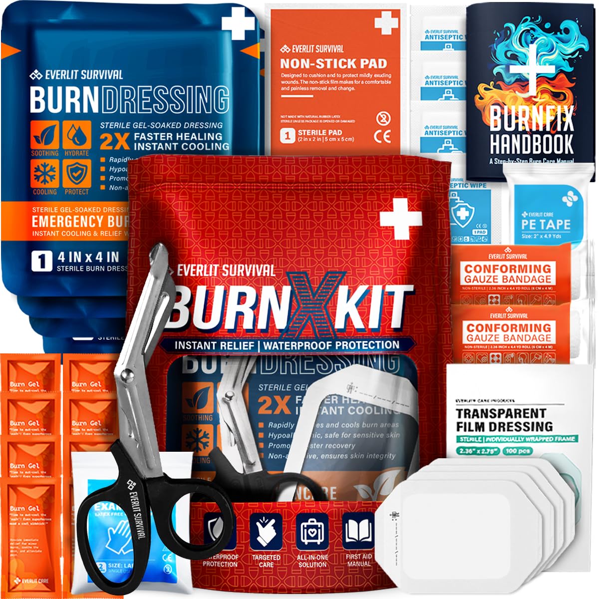 EVERLIT Burn Kit sterile dressings provide rapid cooling to soothe minor burns.