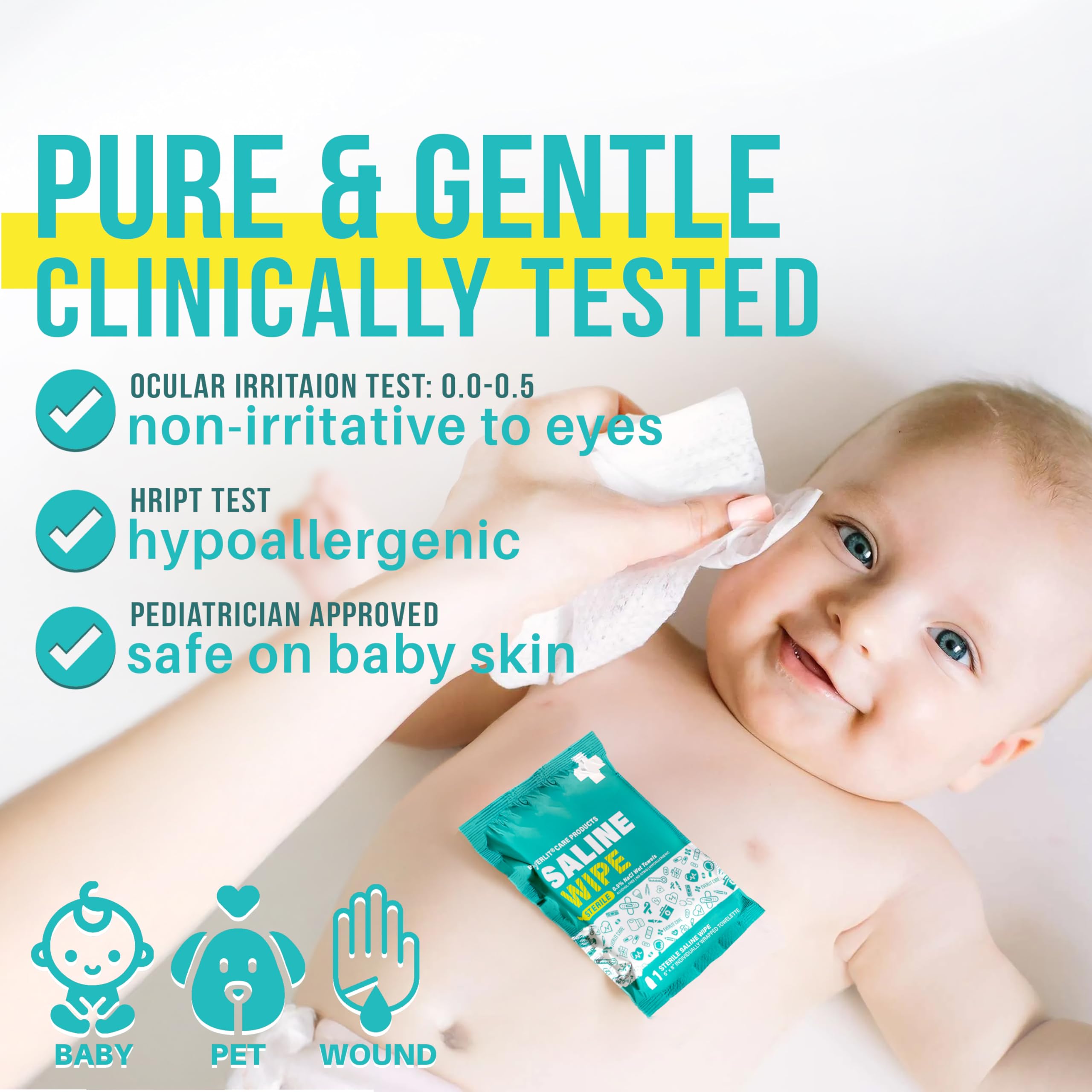 Everlit Care wipes suitable for babies and kids, hypoallergenic.