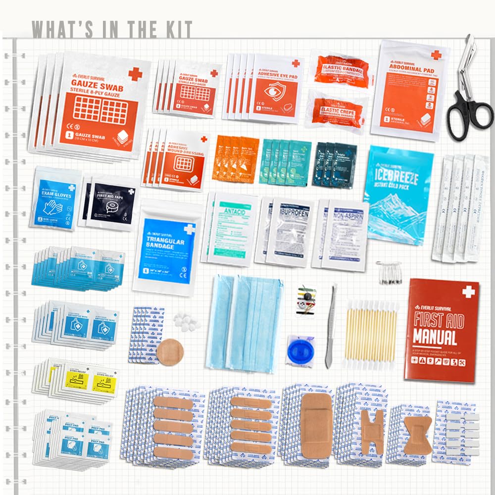 Everlit first aid kit with organized compartments for fast access.