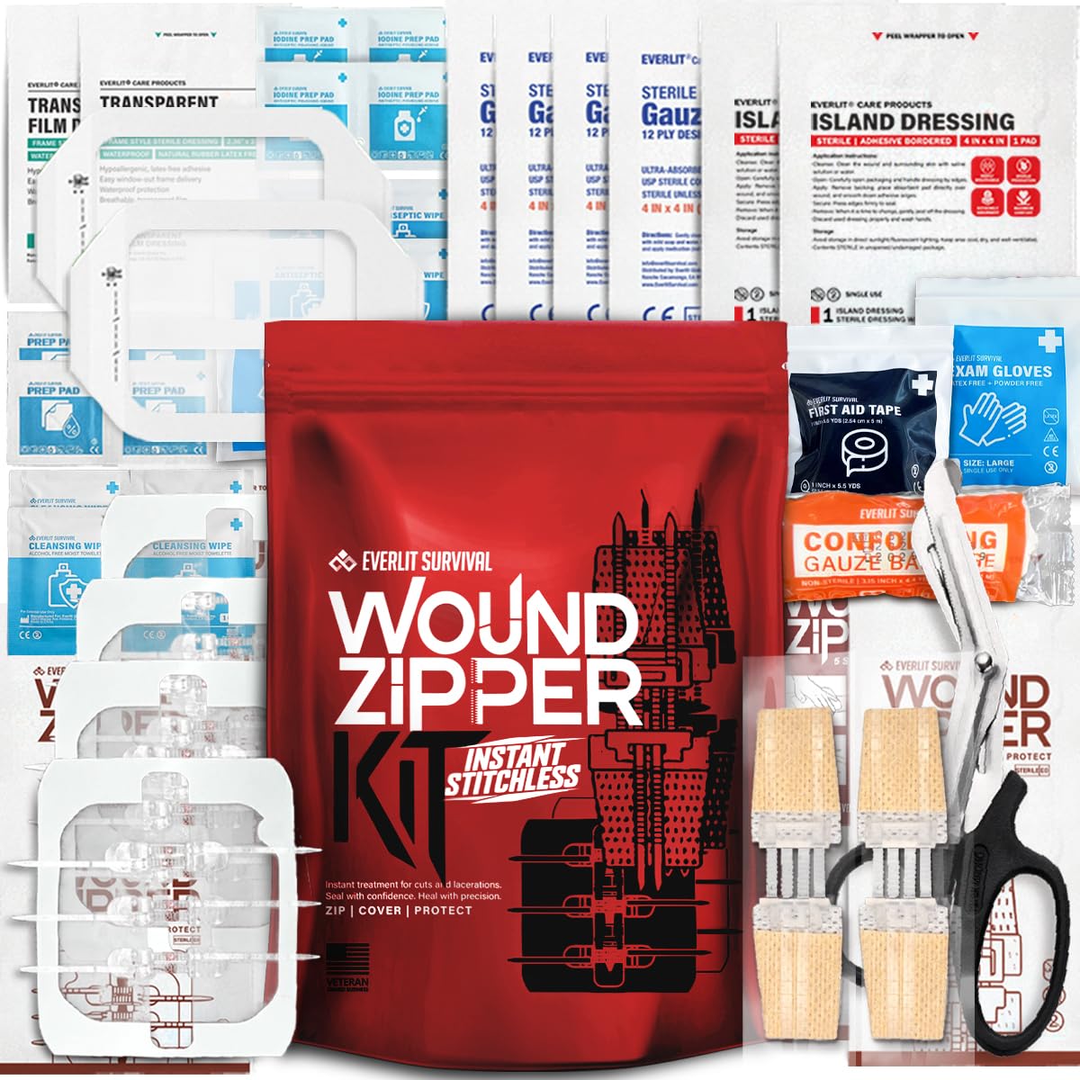 EverLIT Wound Closure Kit Zip-Stitch system for quick field closures.