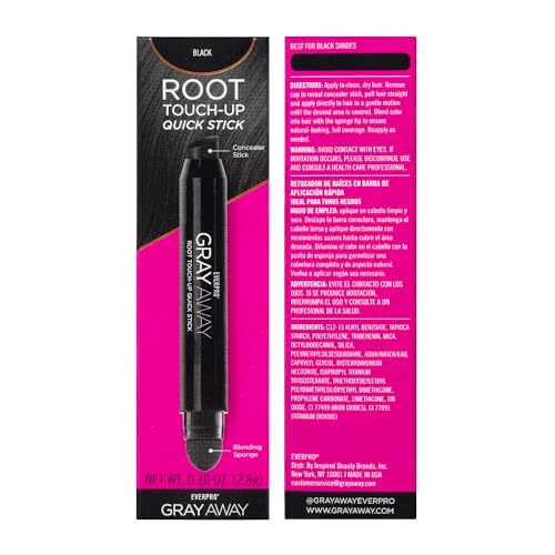 EverPRO Gray Away Quick Stick angled tip glides over roots for natural blend.