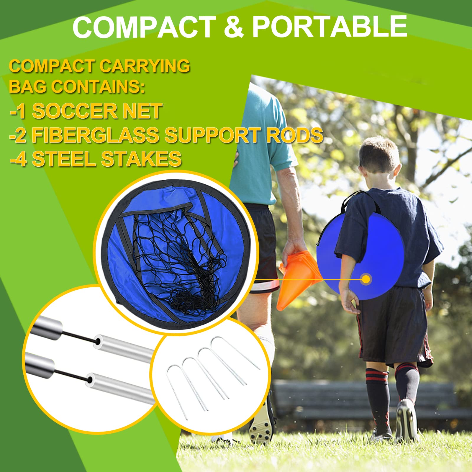 EVERRUSH pop-up goals carrying-bag convenient travel