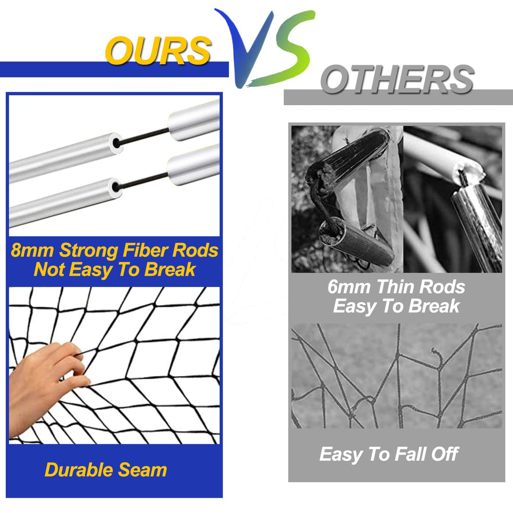 EVERRUSH pop-up goals dacron-net close-up durability
