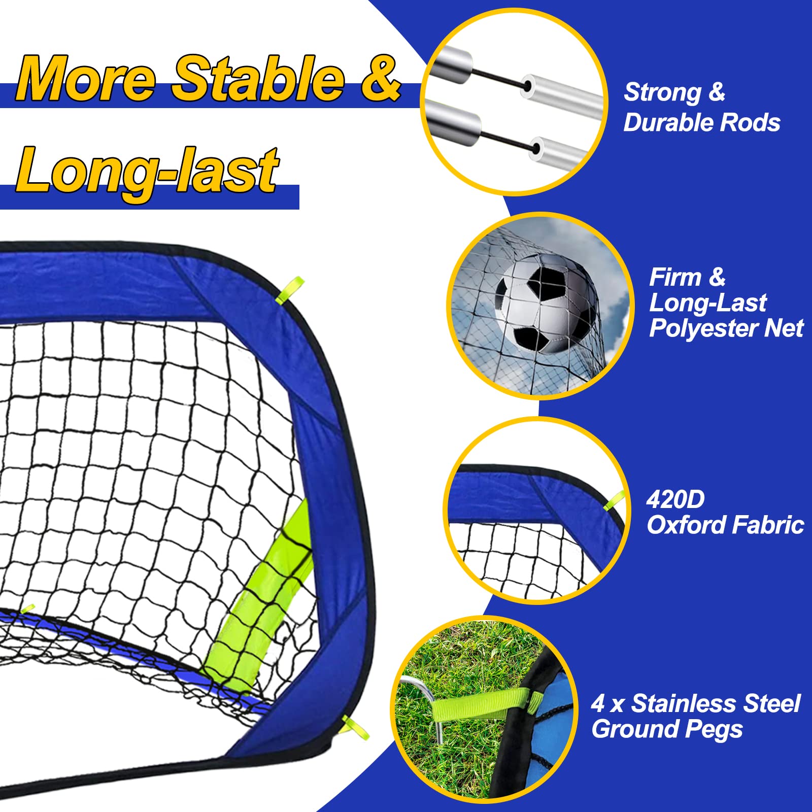 EVERRUSH pop-up goals folded-compact for easy transport