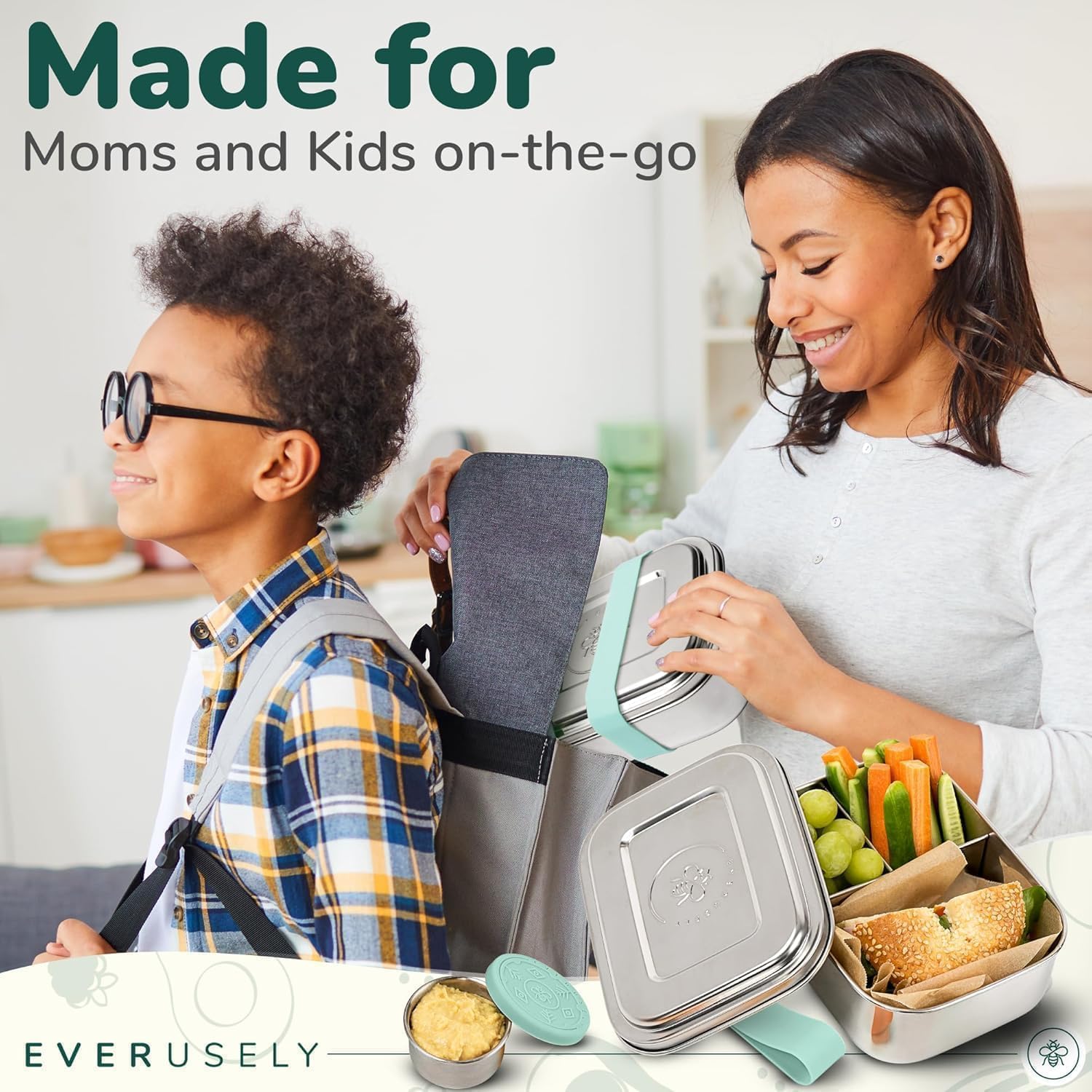 Everusely Bento Box Green is dishwasher safe for quick cleanup