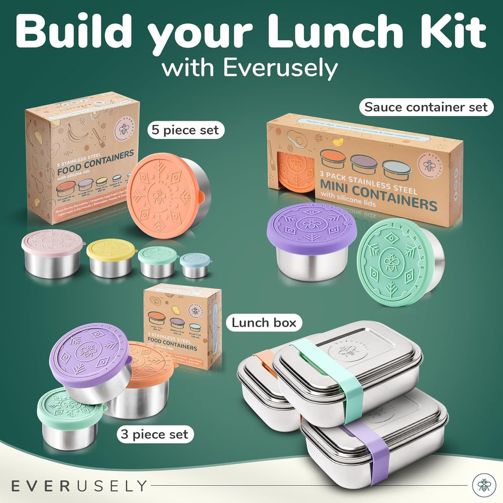Everusely Bento Box Green packed in a bag for commuting and outings