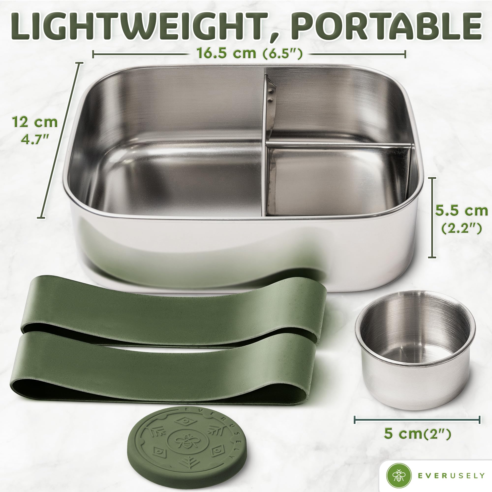 Everusely Condiment Container shows spill-proof storage for dressings and dips