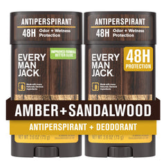 Every Man Jack Amber + Sandalwood 2-pack bottle for daily protection