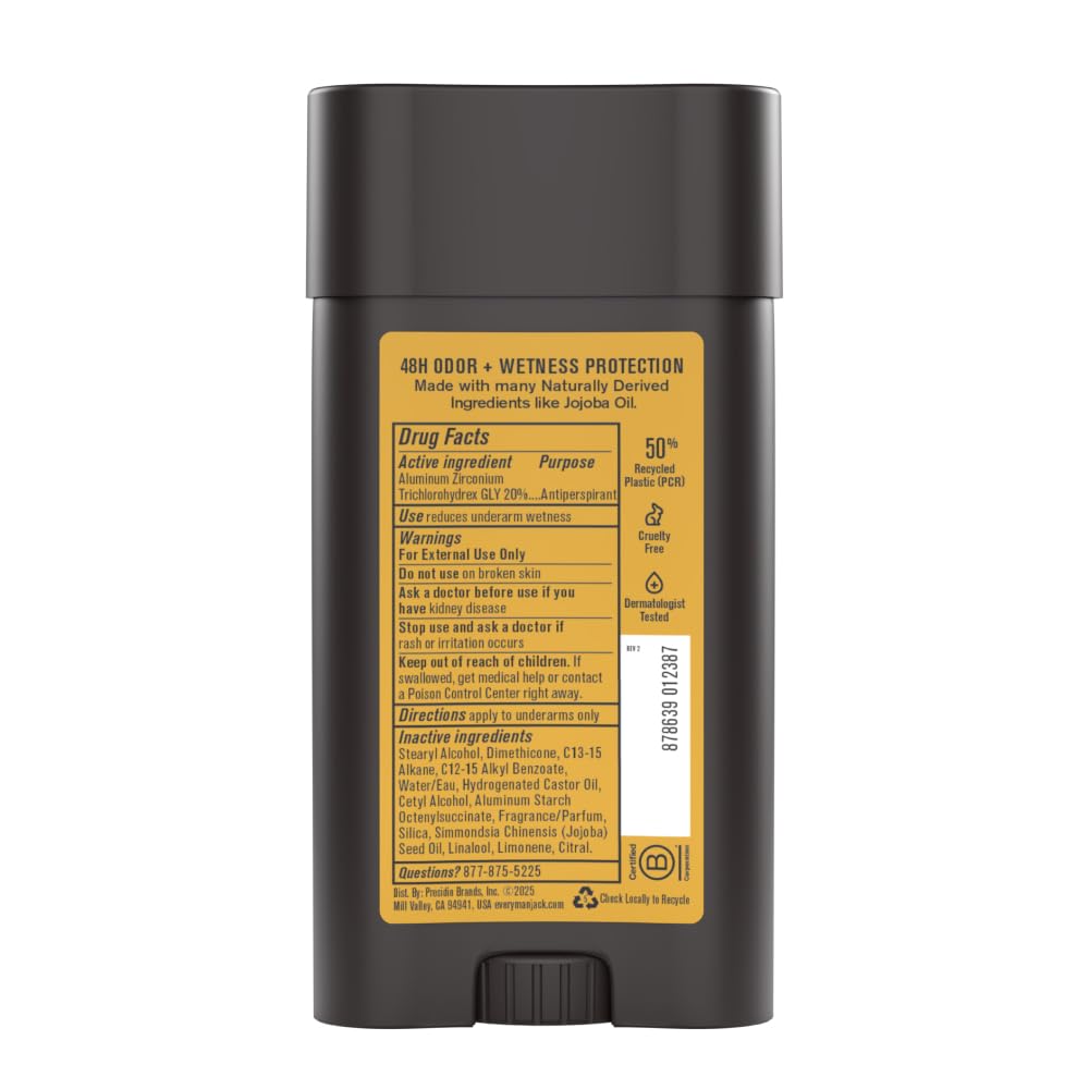 Quick-dry application motion of Every Man Jack Amber + Sandalwood deodorant