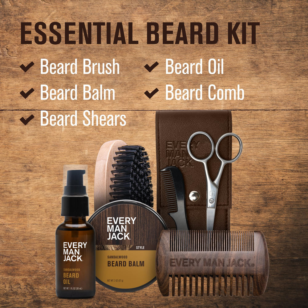 Every Man Jack beard balm tin delivers conditioning and hold for day-long style.