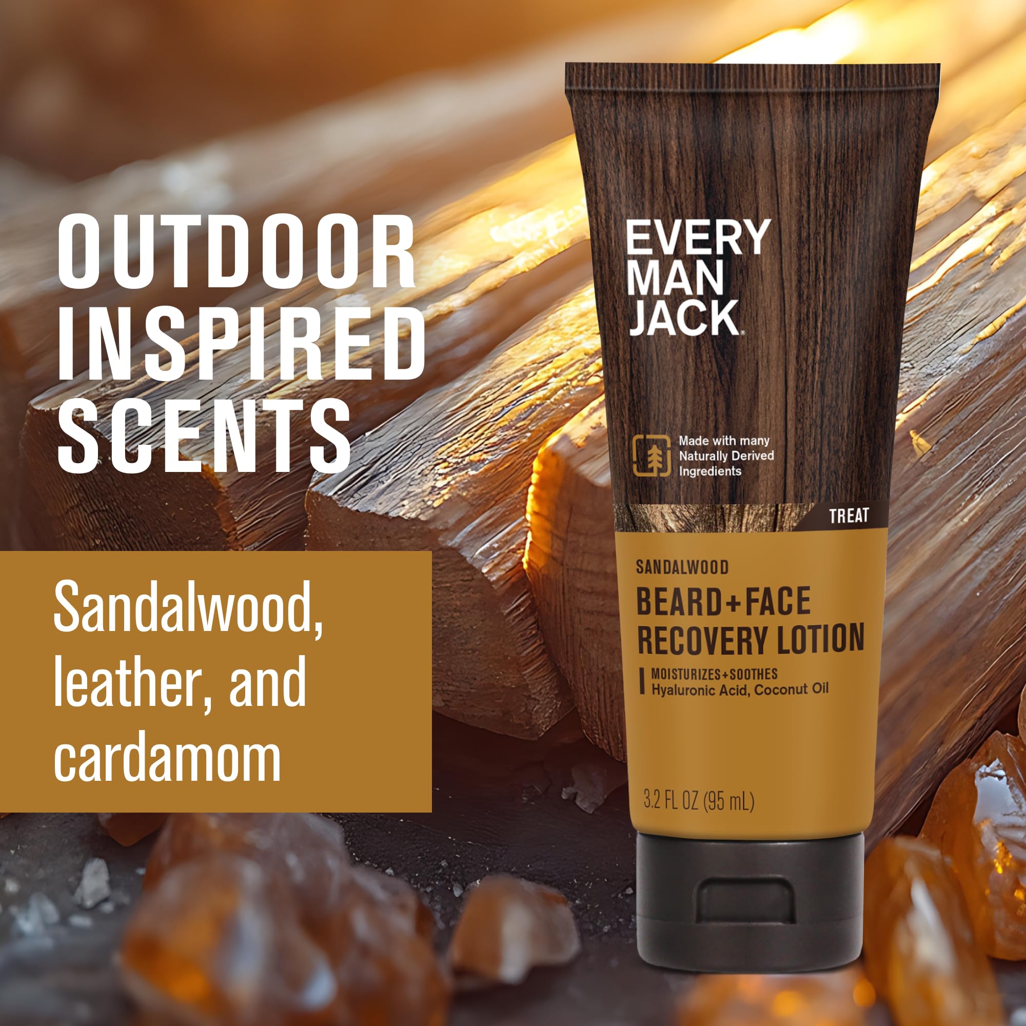 Every Man Jack Beard and Face Recovery Lotion texture close-up creamy non-greasy feel