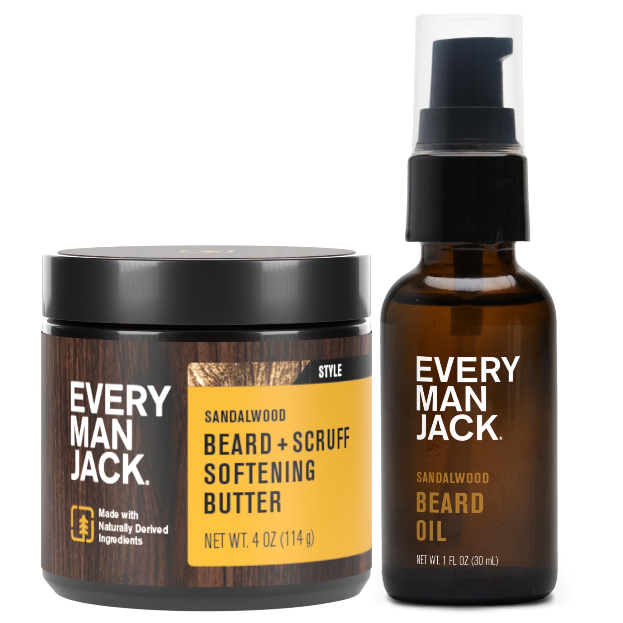 Every Man Jack beard oil bottle pour showing hydration and subtle shine