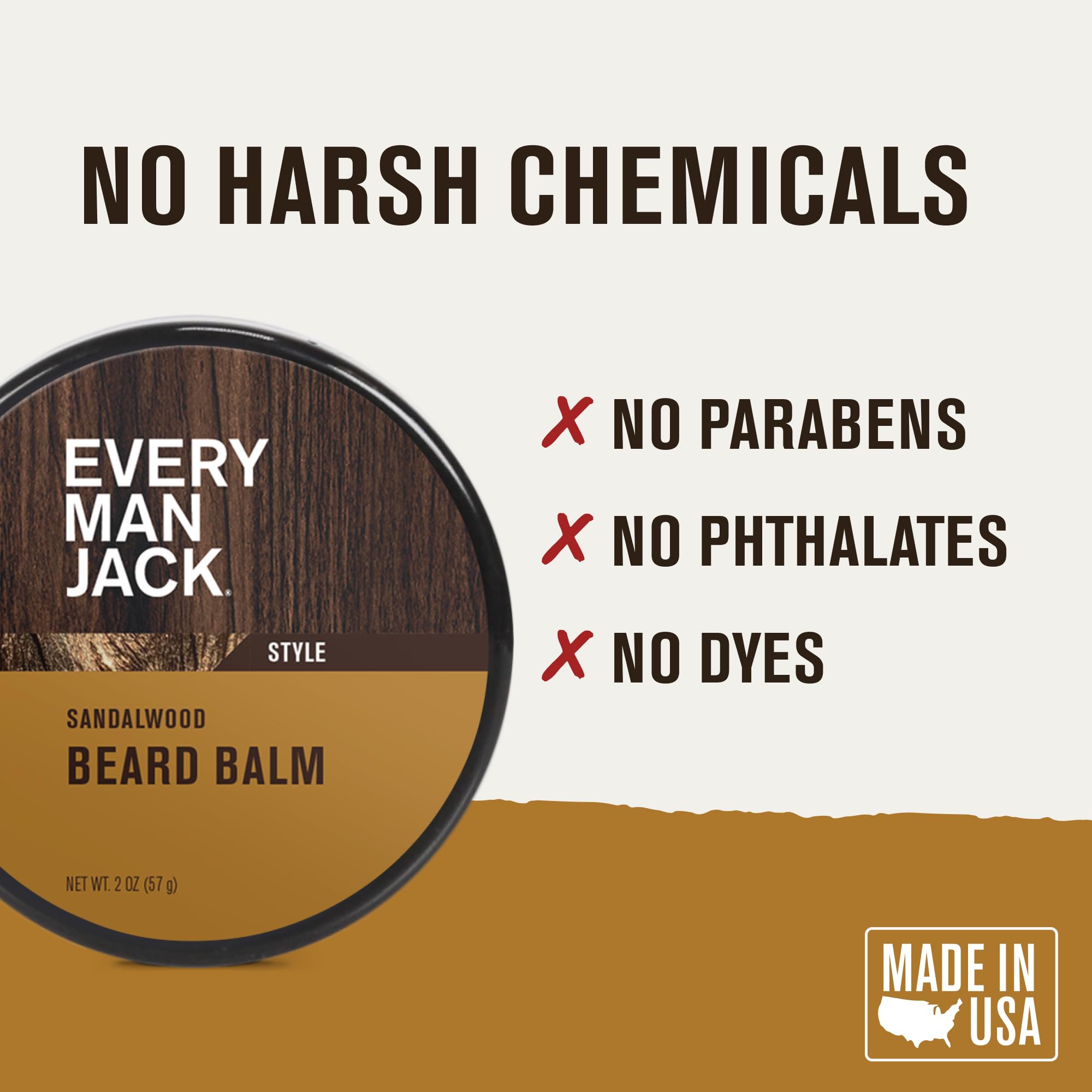 Beard grooming routine featuring Every Man Jack balm for daily moisture and shape