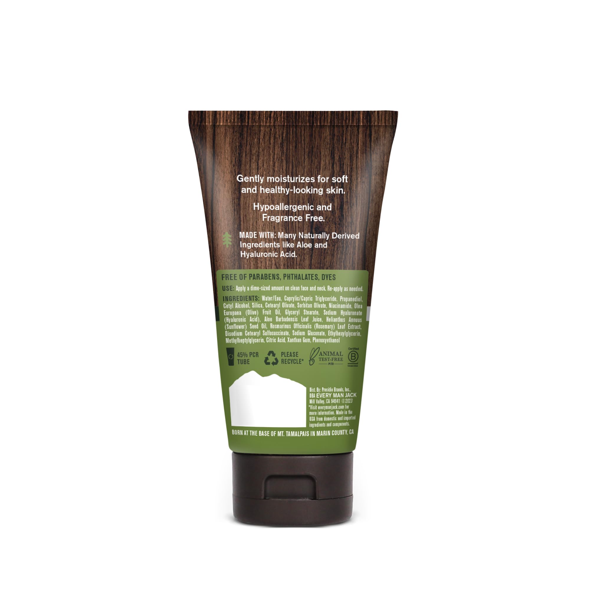 Sustainably packaged Every Man Jack Daily Face Lotion emphasizes responsible manufacturing