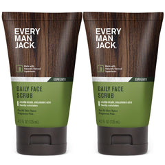 Every Man Jack Gentle Exfoliating Face Scrub bottle close-up, fragrance-free for sensitive skin.