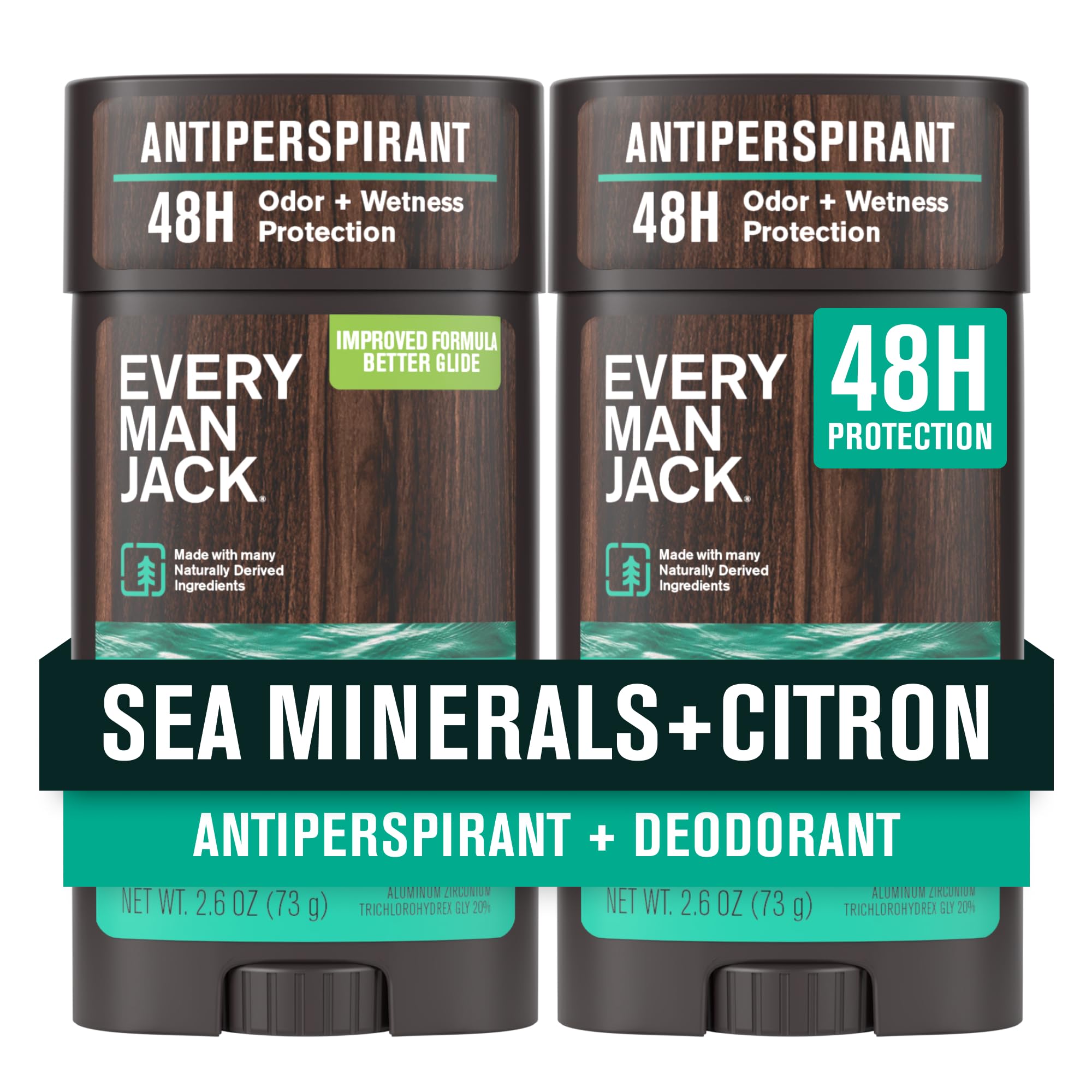 Every Man Jack Sea Minerals Citron deodorant outer pack showcasing eco-friendly packaging for sustainable grooming.