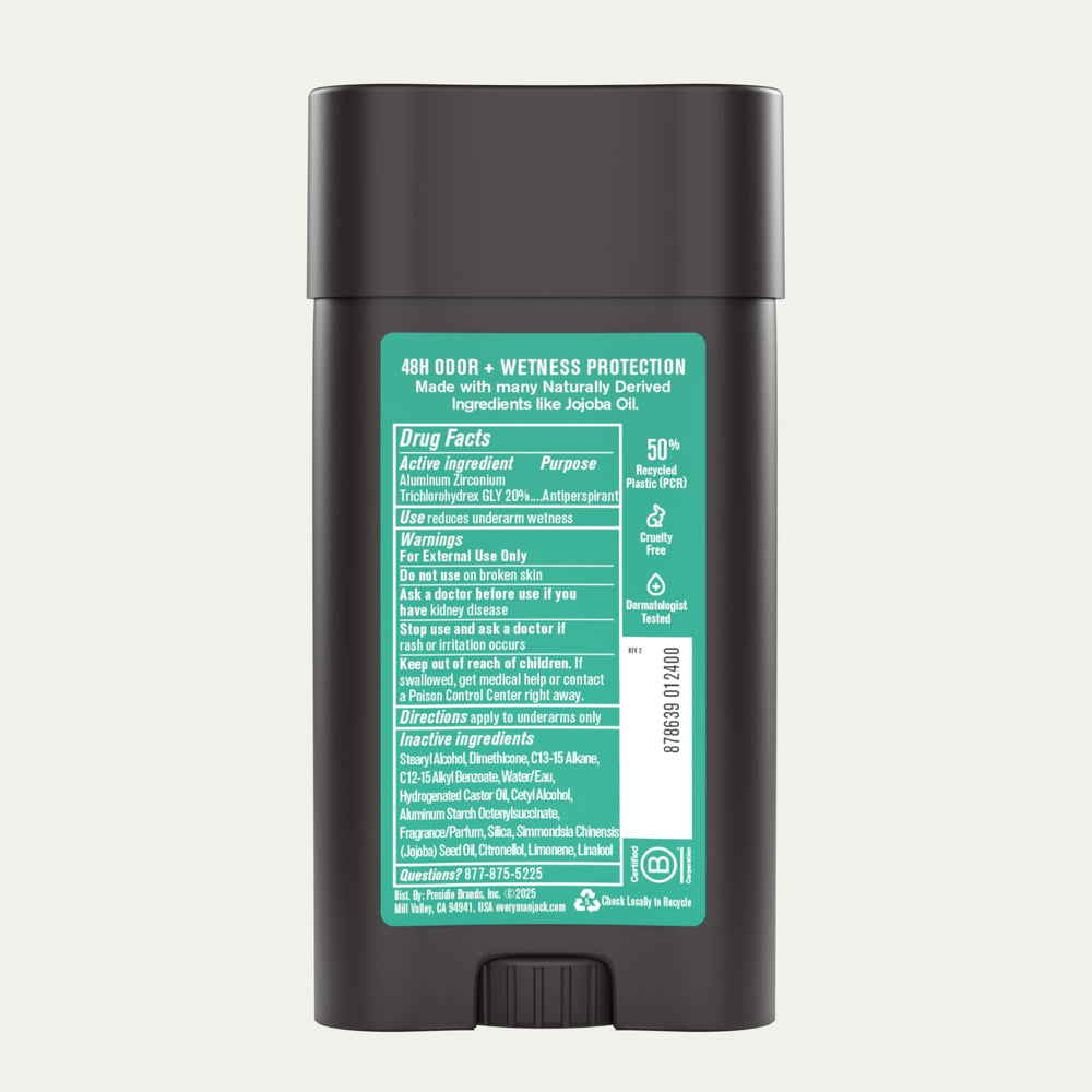 Every Man Jack Sea Minerals Citron deodorant usage shot for post-workout freshness.