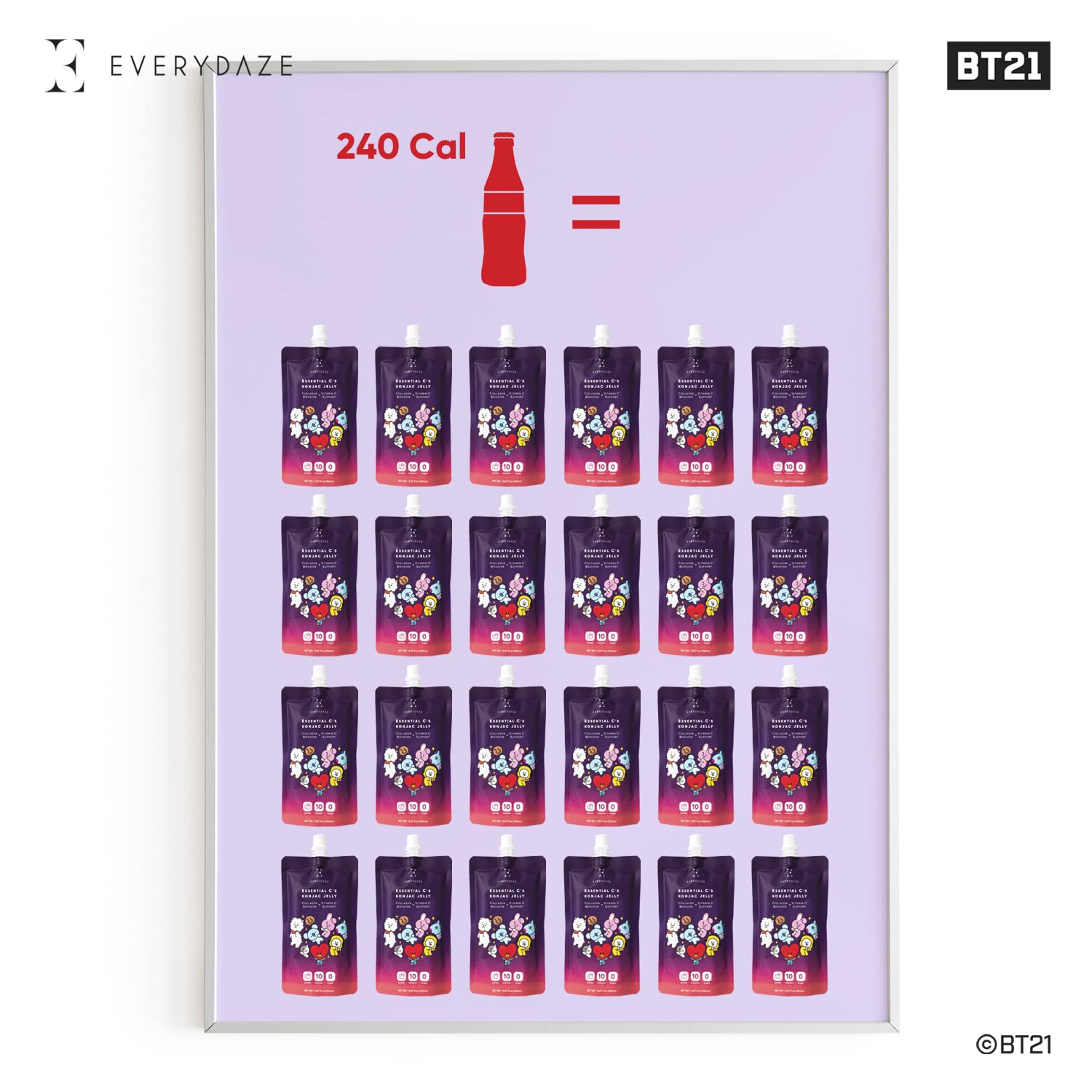 EVERYDAZE BT21 konjac jelly lychee is gluten-free and sugar-free