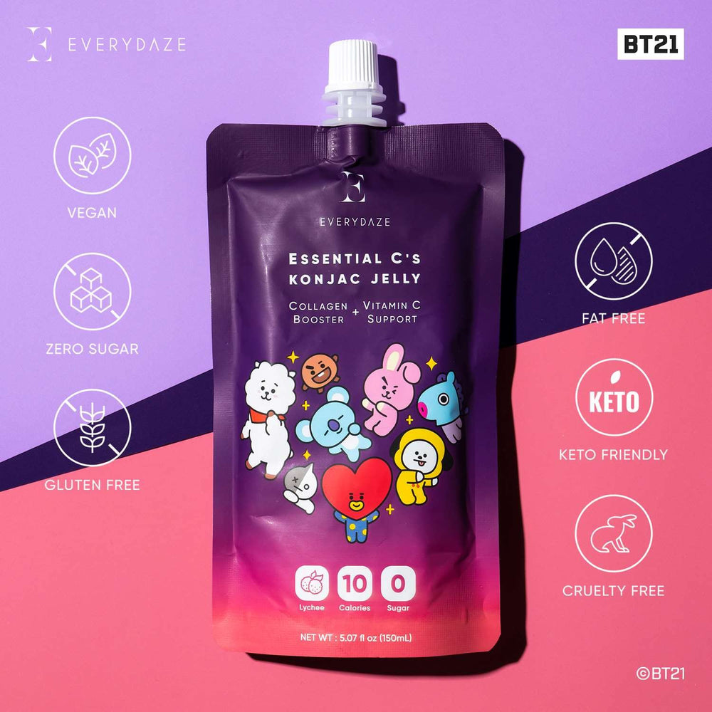 EVERYDAZE BT21 konjac jelly lychee pouch ready for craving relief