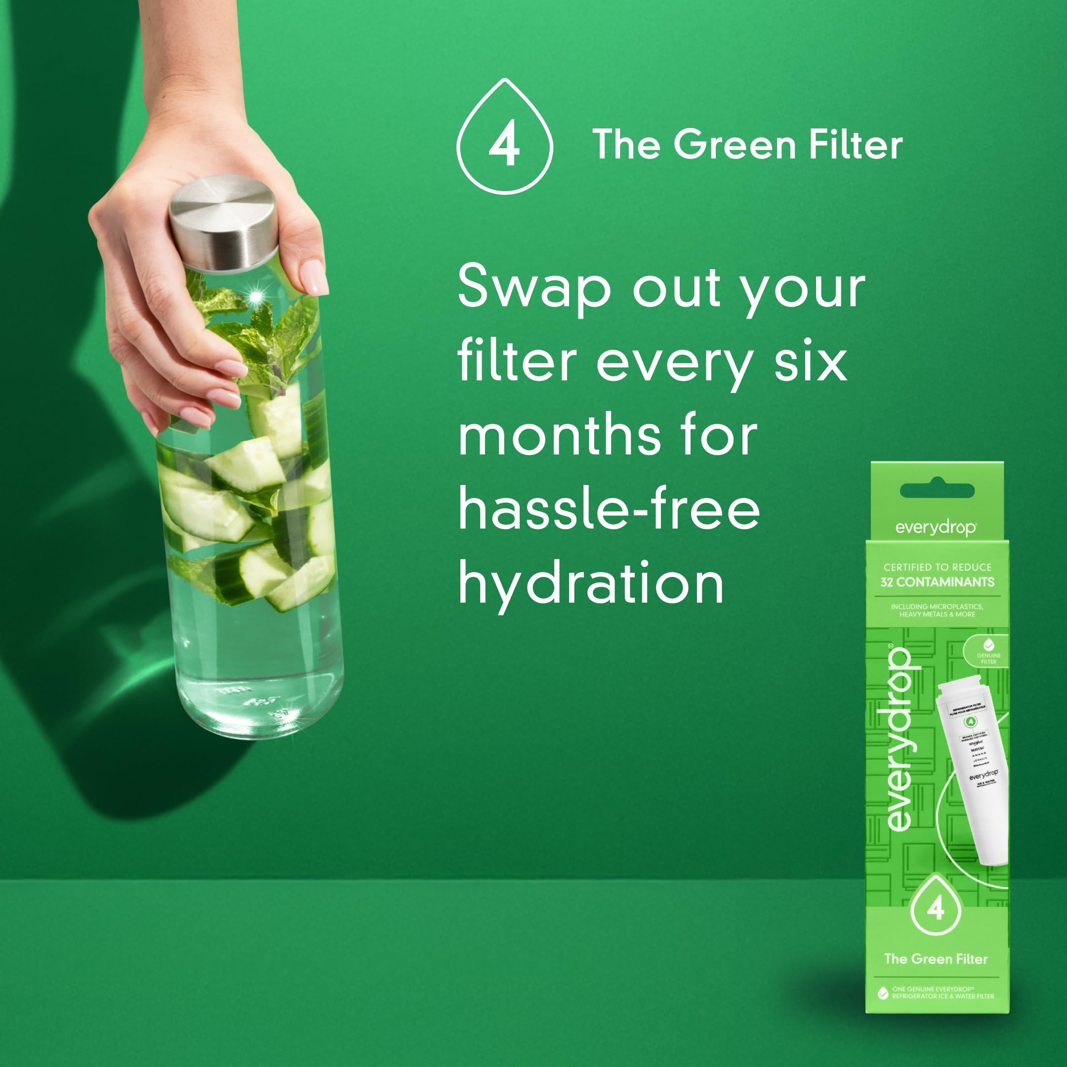 Everydrop six-month replacement keeps your water fresh.