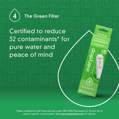 Everydrop triple-filtration-technology filters in three stages for cleaner ice.