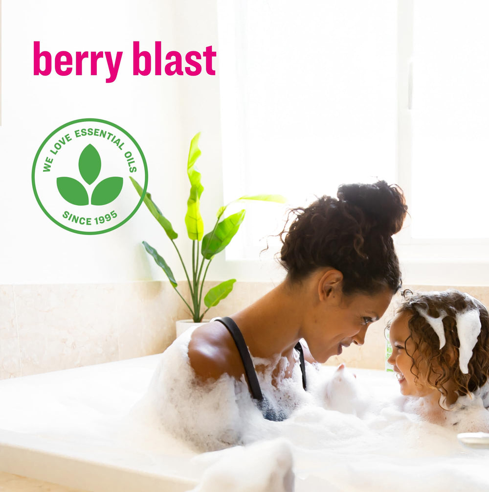 Berry Blast shampoo-lather demonstrates mild cleansing for hair.