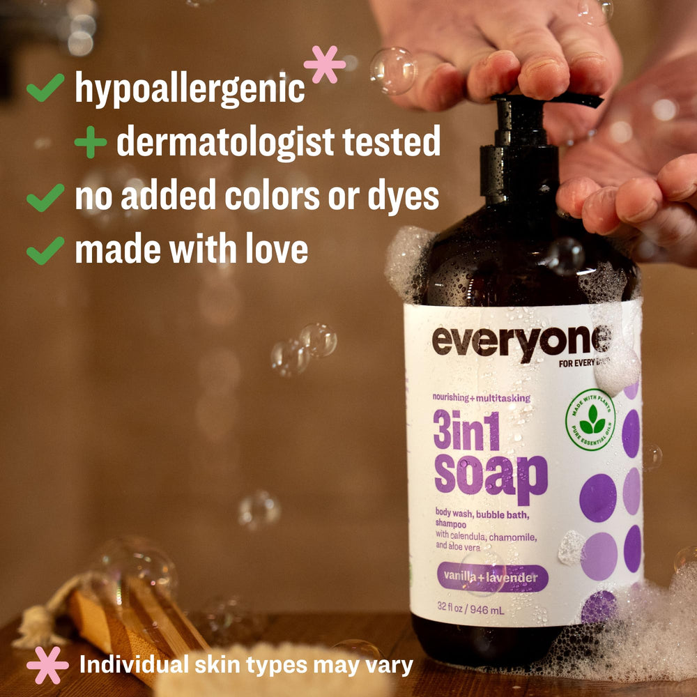 Everyone 3-in-1 bubble bath foam for a gentle soak.