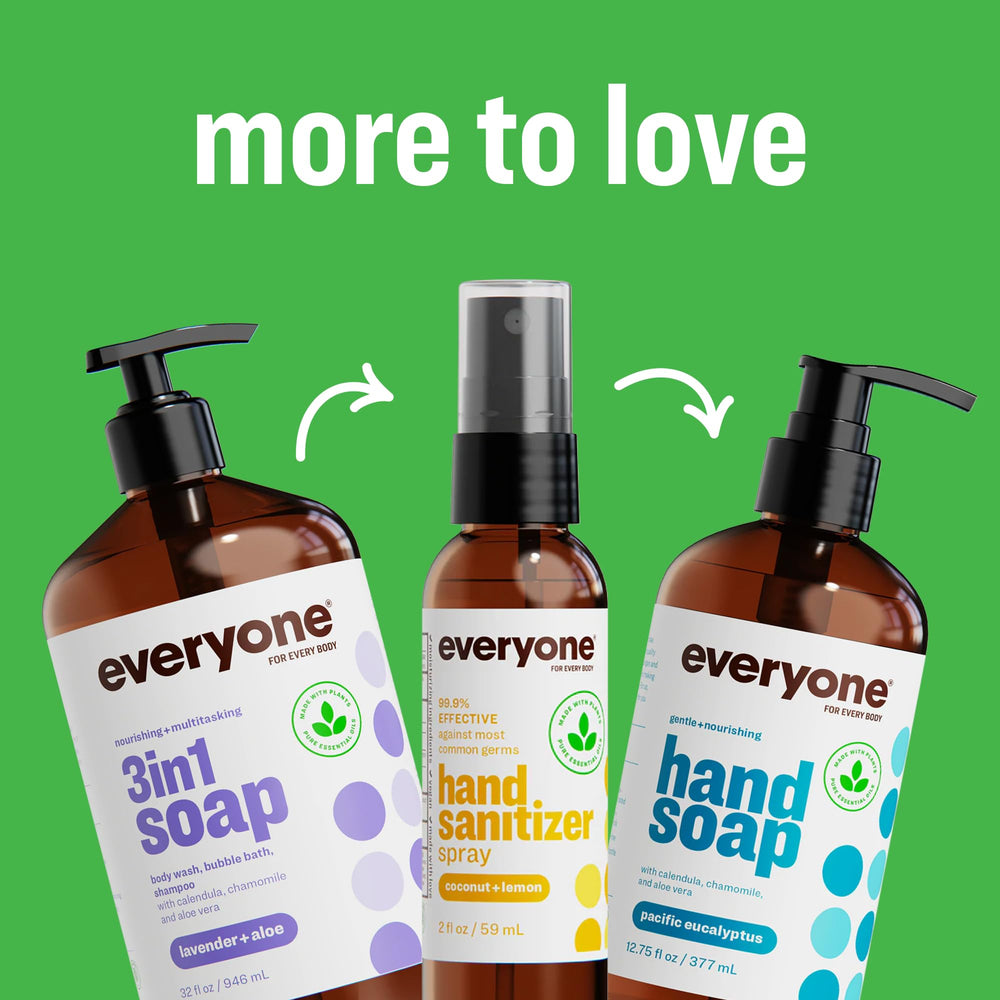 Everyone 3-in-1 label close-up emphasizes clean formula.
