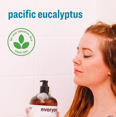 Everyone 3-in-1 Pacific Eucalyptus bubble bath scene suggests a relaxing tub moment.