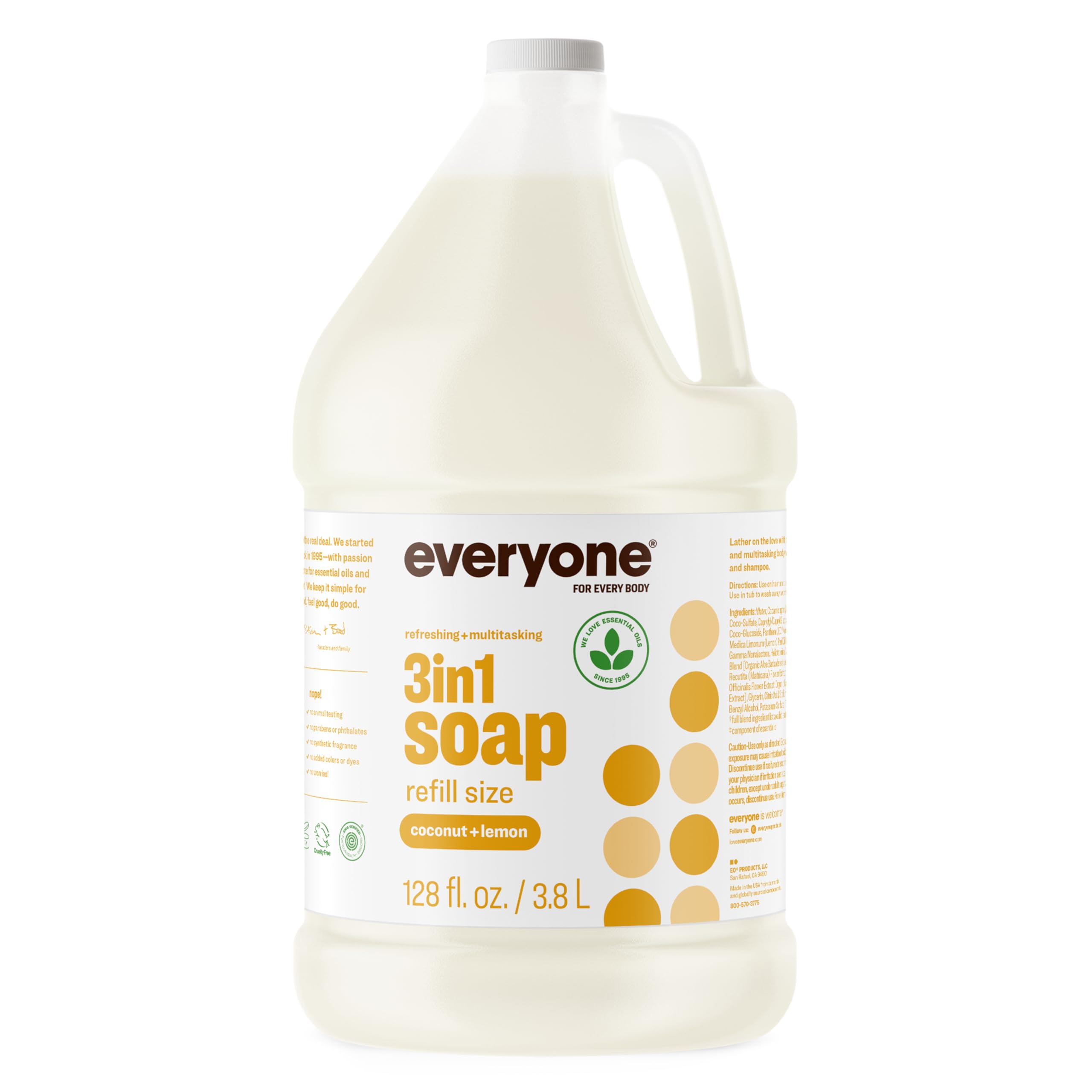 Everyone 3-in-1 soap bottle showing a 1 gallon jug for multitask cleansing