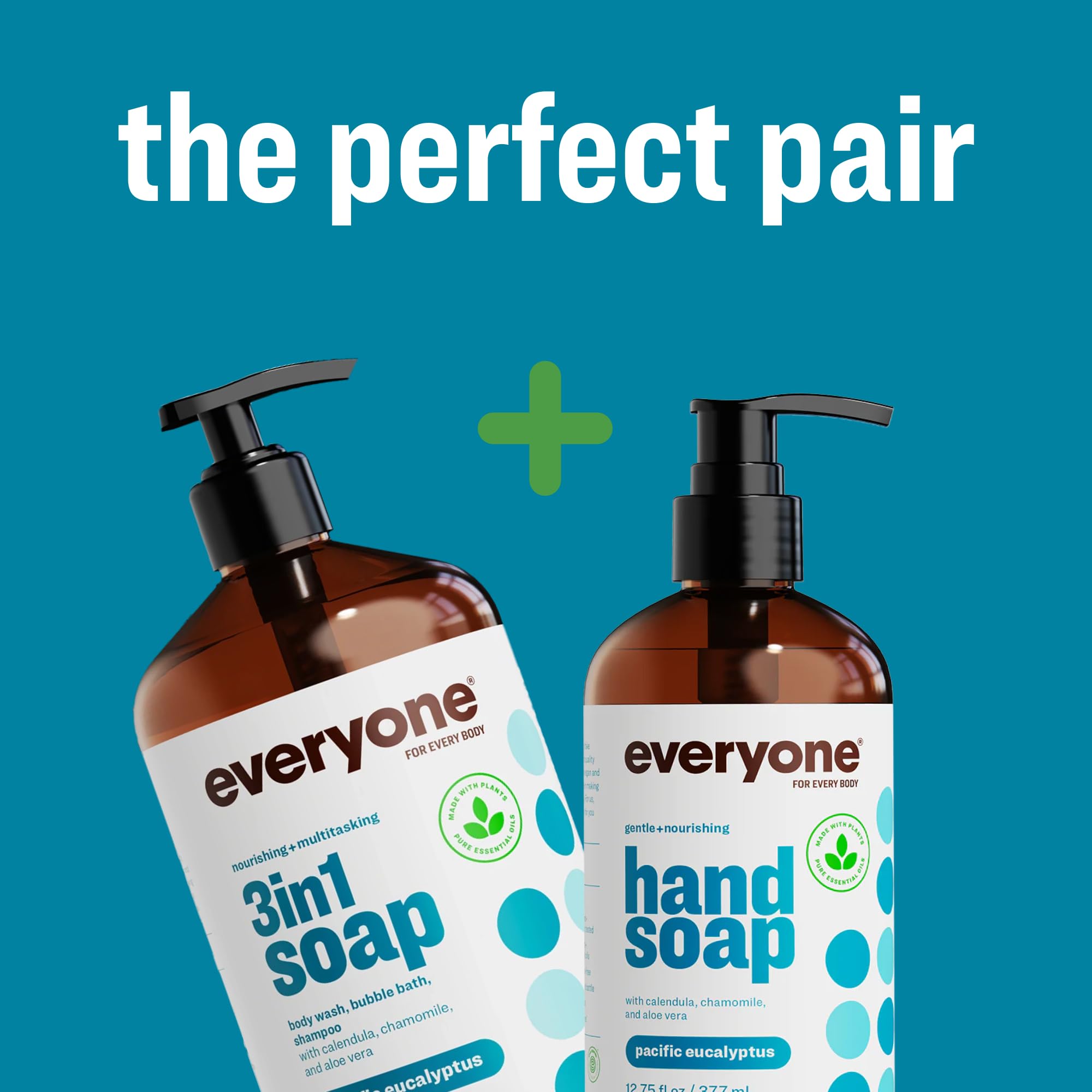 Everyone hand soap pump in use under running water for twenty seconds.