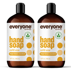 Everyone Meyer Lemon and Mandarin bottle front, ideal for daily hand washing with a plant-based formula.