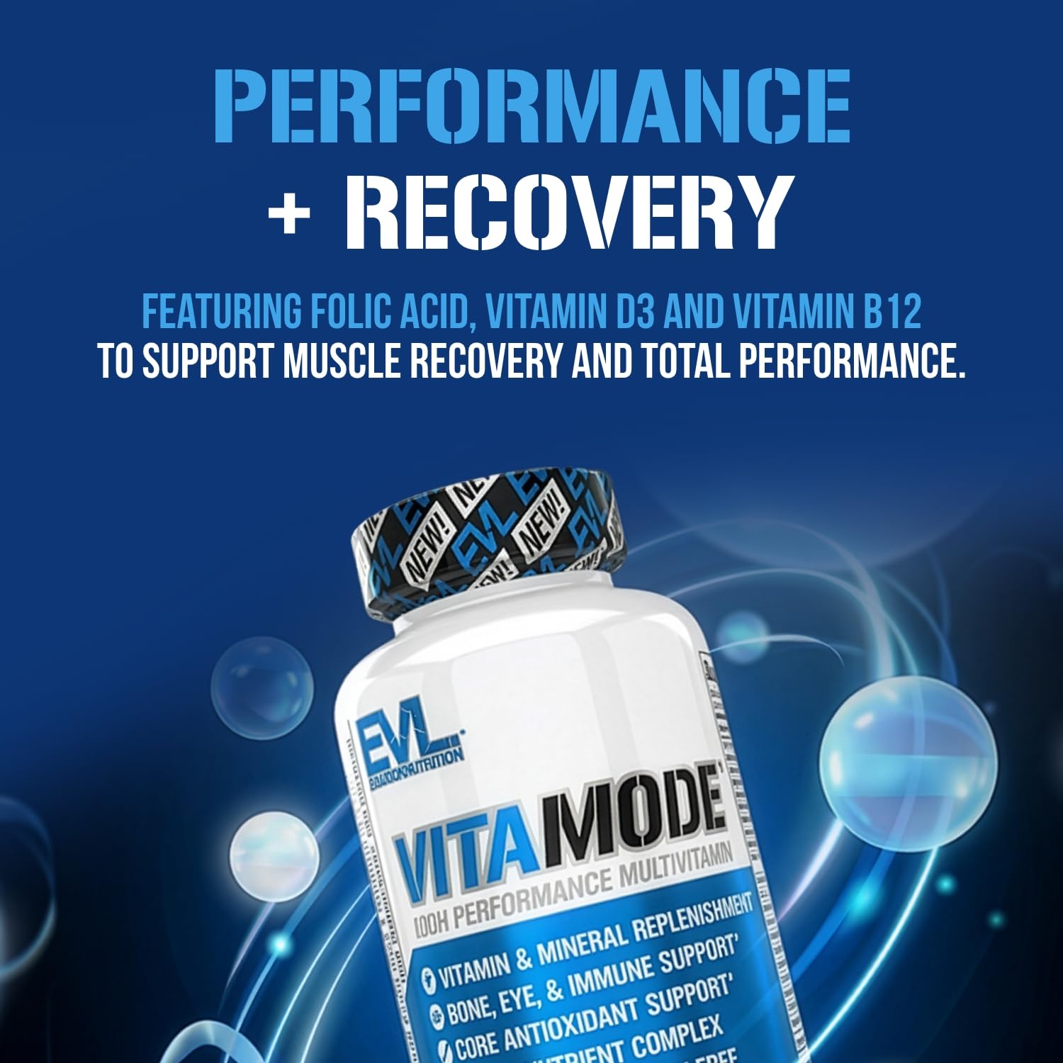 EVL Advanced Daily Multivitamin bottle-top view emphasizing immune support