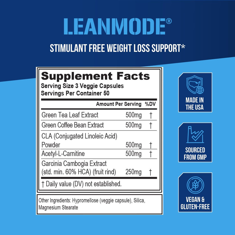 Pouring EVL LeanMode capsules suggests convenient daily intake to help control cravings.
