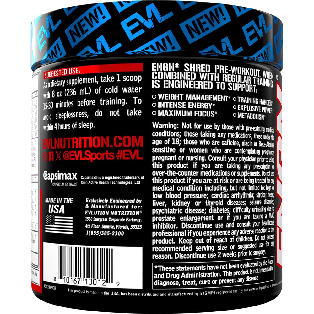 Close-up of EVL bottle label showing a clean ingredient blend.