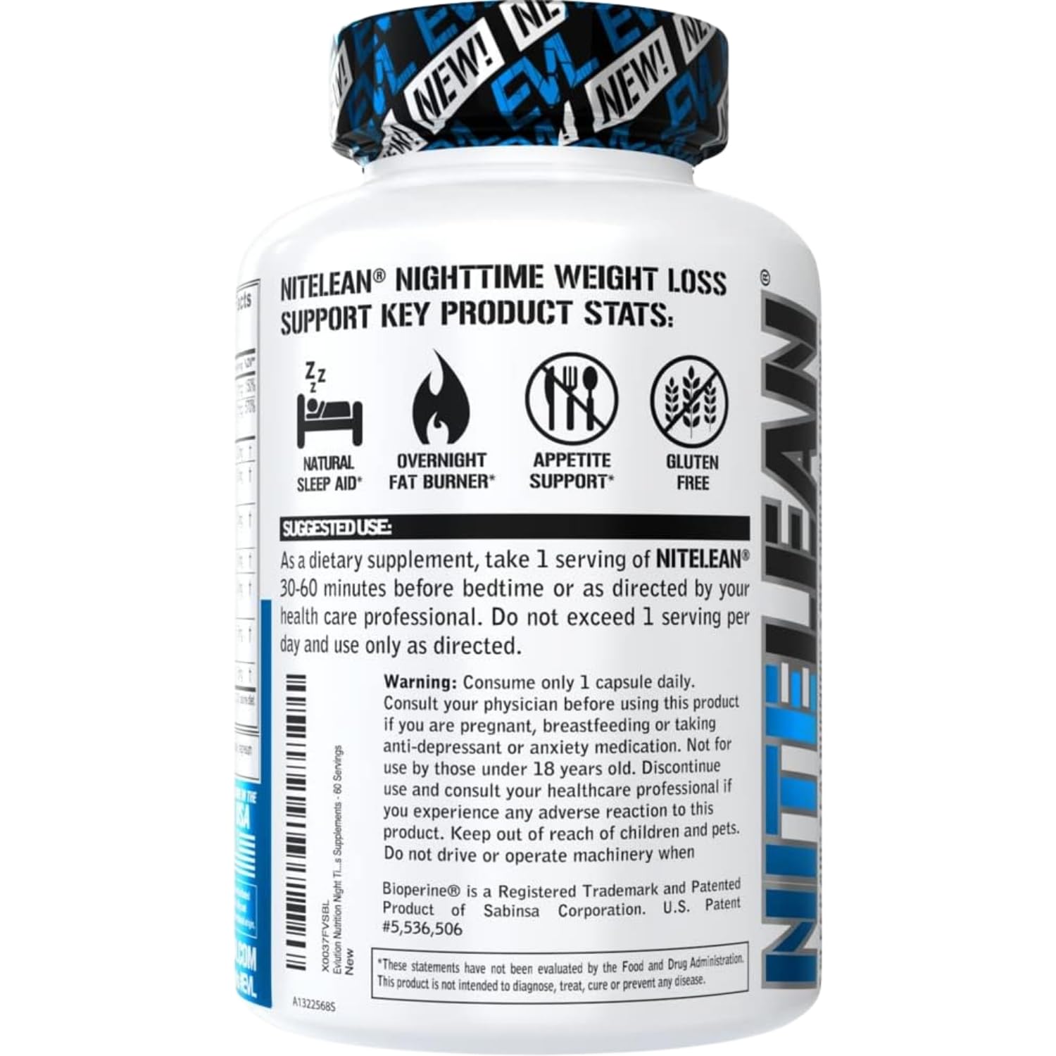 Evlution NiteLean capsules ready for nighttime fat burning support