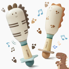 Evoceler Stegosaurus rattle teether with soft silicone for soothing teething.