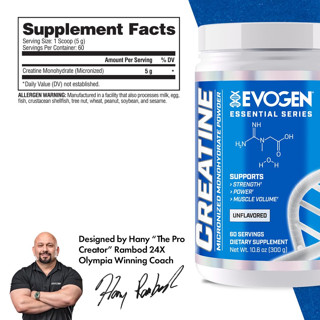 Stirring Evogen Creatine Monohydrate powder for a ready-to-drink recovery shake