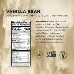 Evolve Vanilla Bean shake being poured, showcasing smooth texture